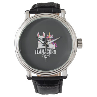 Llamacorn Squad Funny Unicorn Llama Squad Christma Watch
