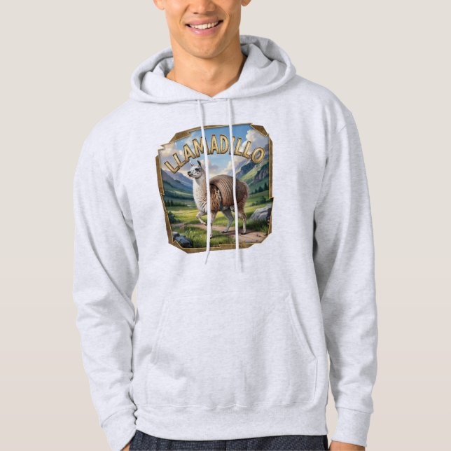 Llamadillo Photographic – Llama Armadillo Funny Hoodie (Front)