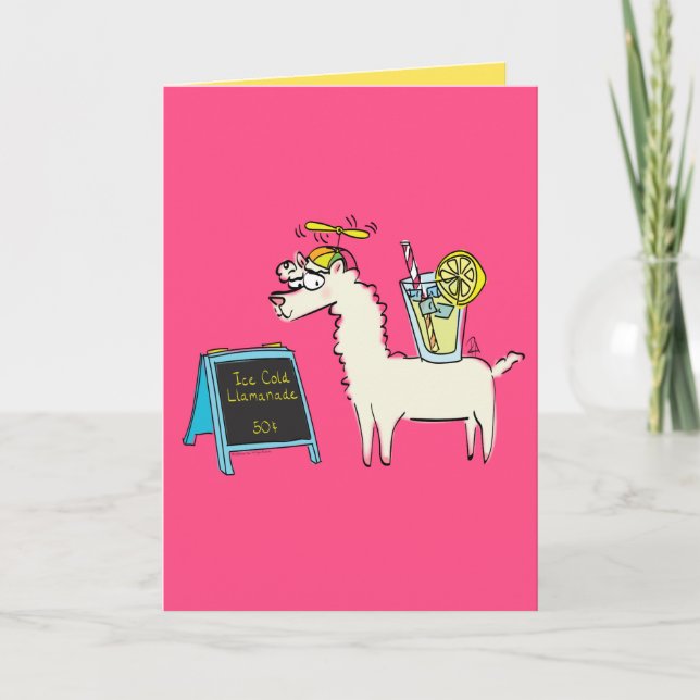 Llamanade Llama Lemonade Carte de voeux amusante (Devant)