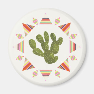 Llamarama Collection   Cactus Circle Magnet