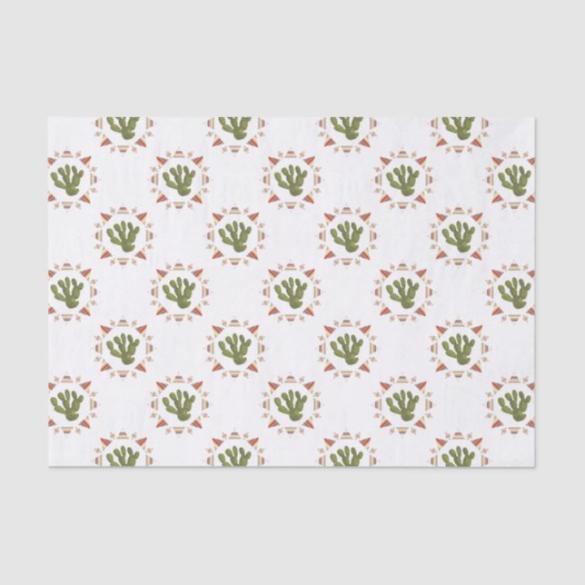 Llamarama Collection | Cactus Circle Tissue Paper (Front)