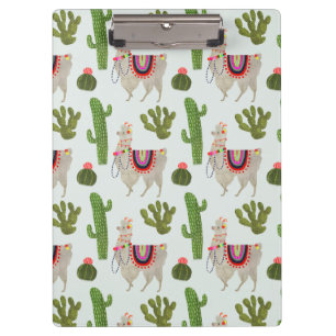 Llamarama Collection Cactus & Llama Pattern Clipboard