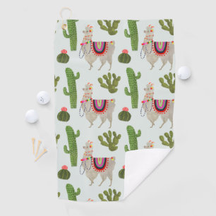 Llamarama Collection Cactus & Llama Pattern Golf Towel