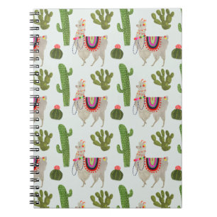 Llamarama Collection   Cactus & Llama Pattern Notebook