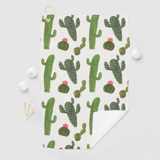 Llamarama Collection | Cute Cactus Golf Towel (InSitu)