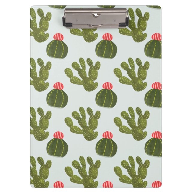 Llamarama Collection | Cute Cactus Pattern Clipboard (Front)