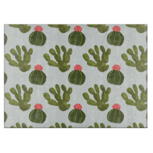 Llamarama Collection   Cute Cactus Pattern Cutting Board