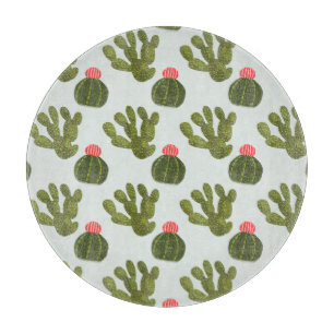 Llamarama Collection   Cute Cactus Pattern Cutting Board