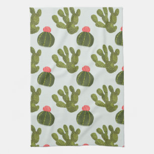 Llamarama Collection   Cute Cactus Pattern Kitchen Towel