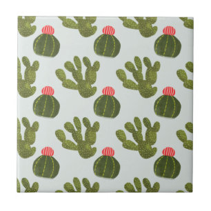 Llamarama Collection   Cute Cactus Pattern Tile