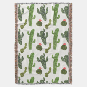 Llamarama Collection   Cute Cactus Throw Blanket