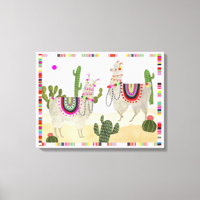 Llamarama Collection | Cute Lllamas Canvas Print (Front)