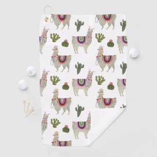 Llamarama Collection Cute Lllamas Golf Towel