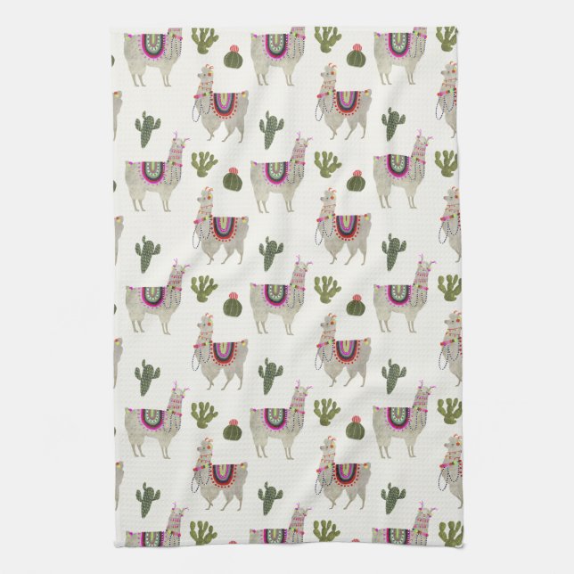 Llamarama Collection | Cute Lllamas Kitchen Towel (Vertical)