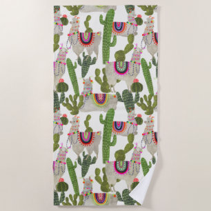 Llamarama Collection Pattern Beach Towel