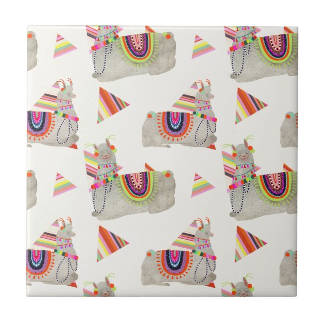 Llamarama Collection Pattern II Tile (Front)