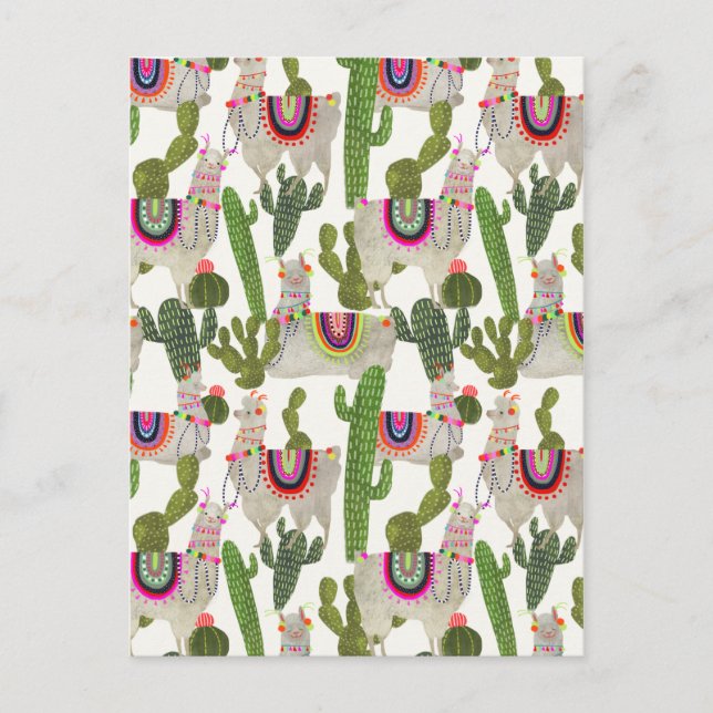 Llamarama Collection Pattern Postcard (Front)