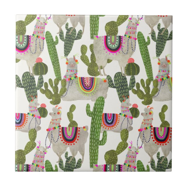 Llamarama Collection Pattern Tile (Front)