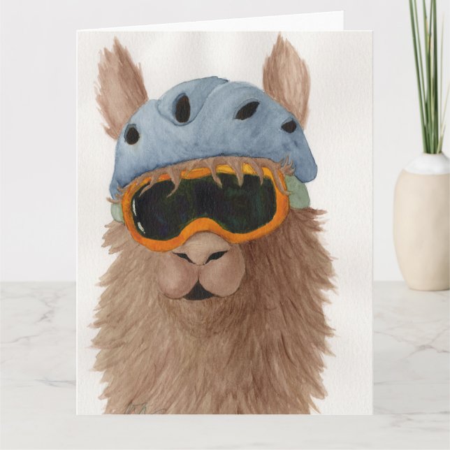 Llamas à Shades : Janvier Carte de voeux 8.5"x11" (Devant)