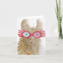 Llamas à Shades : octobre Carte de voeux 4"x5.6"