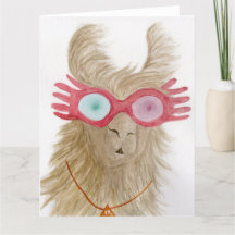 Llamas à Shades : octobre Carte de voeux 8.5"x11"