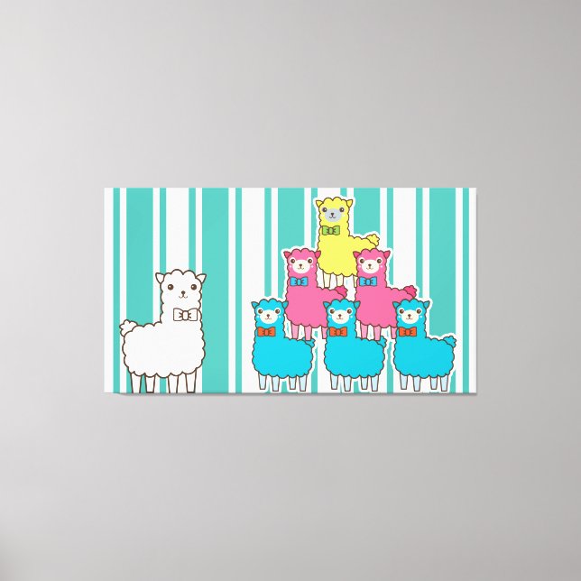 Llamas and Stripes Canvas Print (Front)