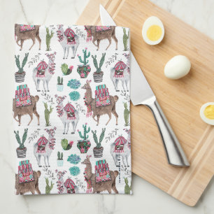 Llamas cactus Motif   Serviette de cuisine