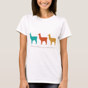 Llamas Colour My World with Joy T-Shirt