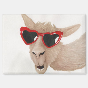Llamas dans les tons : Février Magnet 3,5 po x 2,5