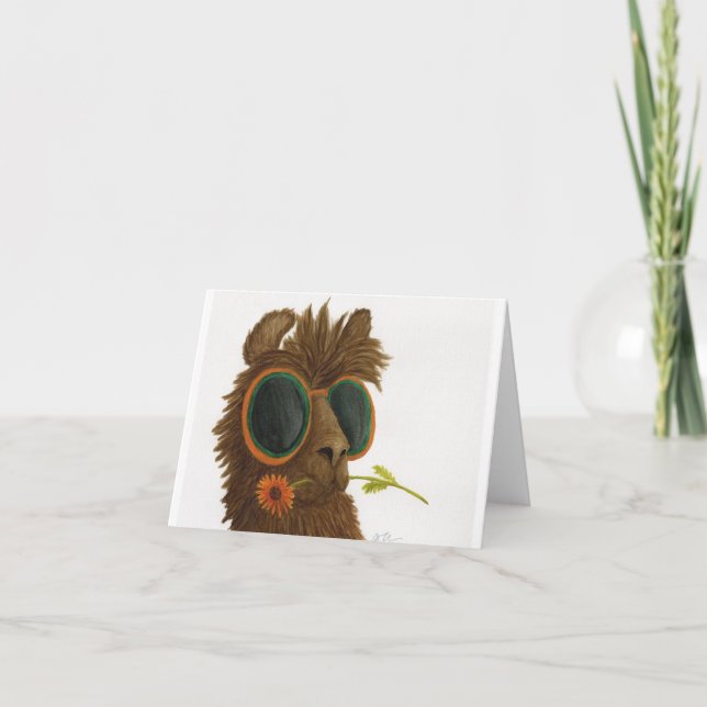 Llamas en nuances : Carte de voeux de mai 4"x5.6" (Devant)
