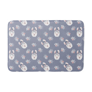 Llamas & Flowers Pattern Bath Mat