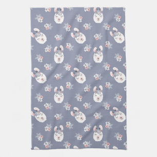 Llamas & Flowers Pattern Kitchen Towel