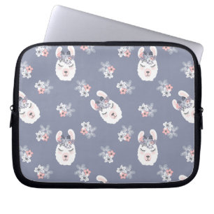 Llamas & Flowers Pattern Laptop Sleeve