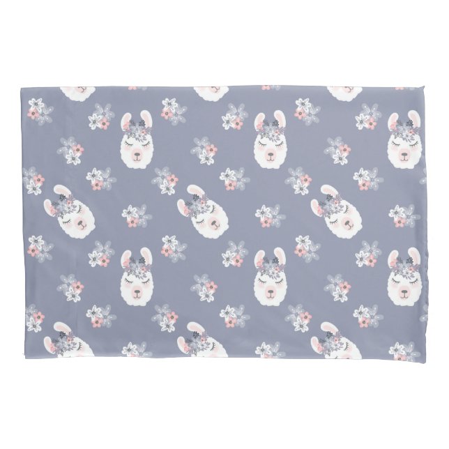 Llamas & Flowers Pattern Pillowcase (Front-Left)