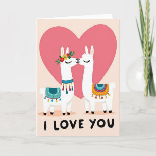 Llamas I Love You Card