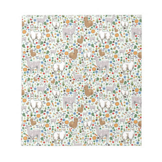 Llamas in Green Notepad