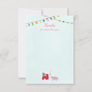 Llamas in Pyjamas Slumber Party Thank You Card