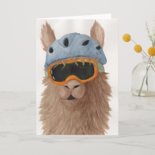 Llamas in Shades: January Greeting Card A5 (Front)