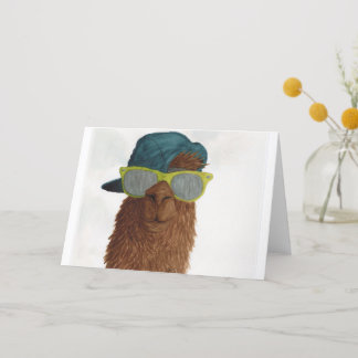 Llamas in Shades: June Greeting Card A5