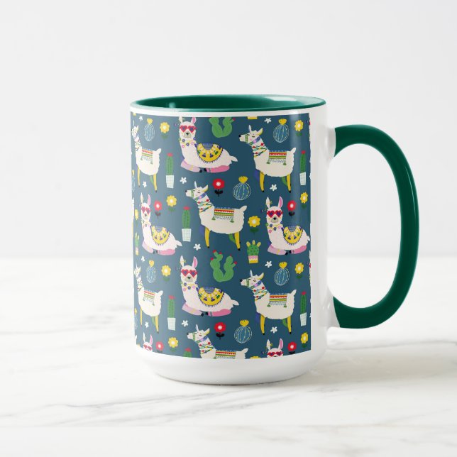 Llamas In Sunglasses Pattern Mug (Right)