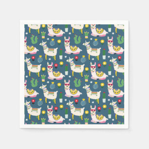 Llamas In Sunglasses Pattern Napkin