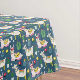Llamas In Sunglasses Pattern Tablecloth