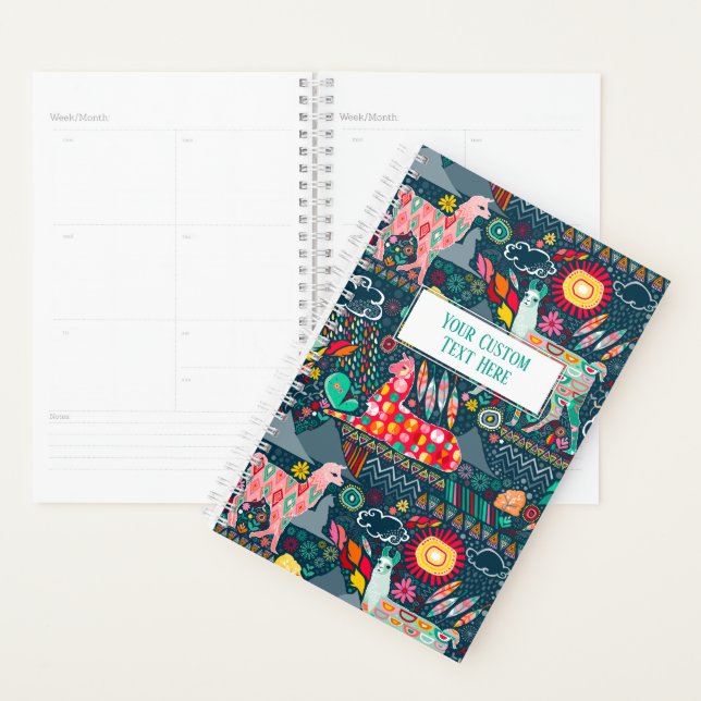 Llamas on Blue Personalized Planner (Display)