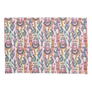 Llamas On Stripes Pattern Pillowcase