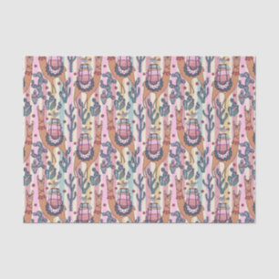 Llamas On Stripes Pattern Tissue Paper