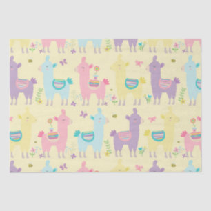 Llamas Pink, Yellow Purple Cute Adorable Tissue Paper