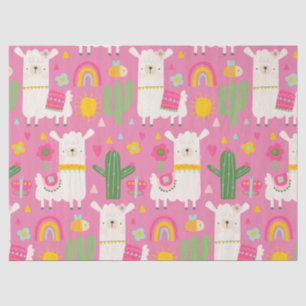 Llamas Rainbows Green Cactus Light Girly Pink Cute Tissue Paper
