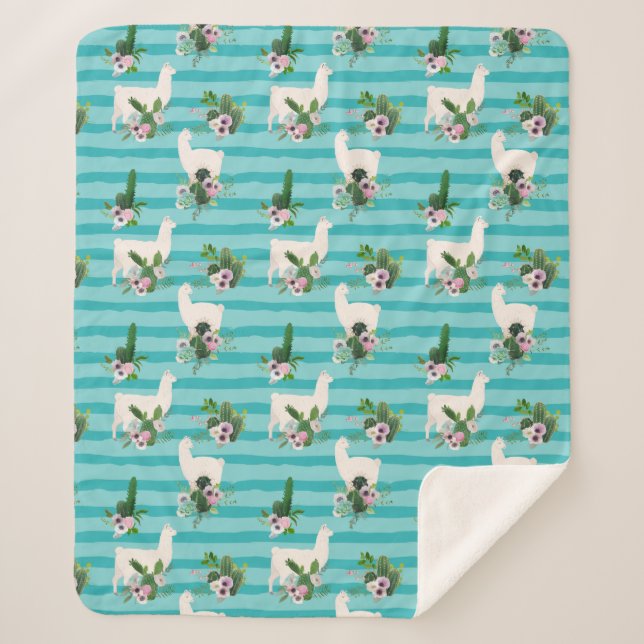 Llamas Sherpa Blanket (Front)