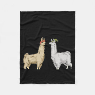 Llamas With Hats Carl Fleece Blanket