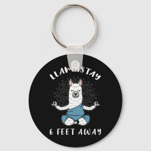 Llamastay 6 Feet Away Funny Llama Social Distancin Keychain